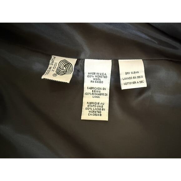 Vtg 90’s Christian Dior Black White Worsted Wool Houndstooth Jacket Blazer Belt - Picture 8 of 13